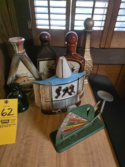 Football Hall of Fame Decanter, Other Beam Bottles Egg Scale