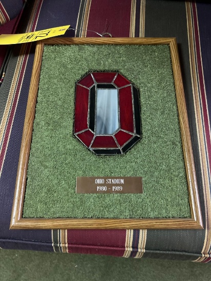 Ohio Stadium Turf with Block O Leaded Glass