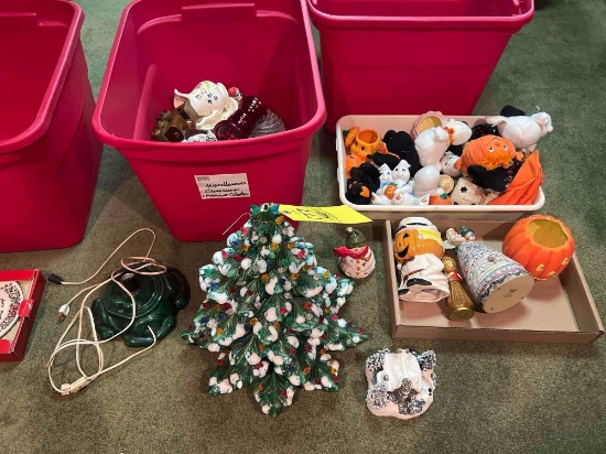 Ceramic Christmas Tree with Chip, Christmas And Halloween Decor
