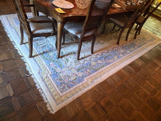 Wool Large Rug In Dinning Room 95" x 132"