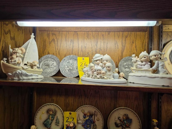 3 Large Precious Moments & Hallmark Pewter Plates