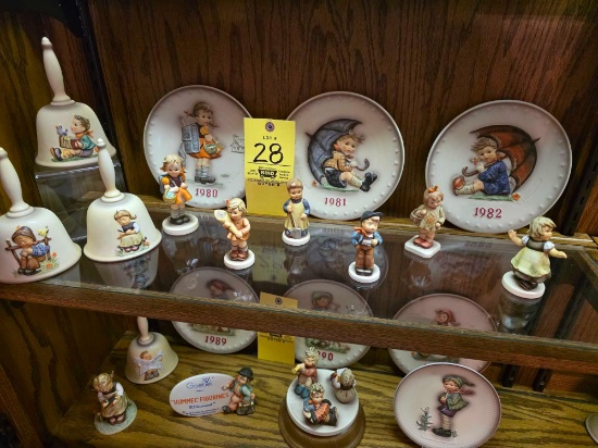 3 Hummel Plates, 3 Bells, 5 Figures