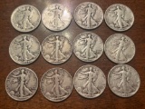 (12) Walking Liberty Half Dollars, Bid x 12