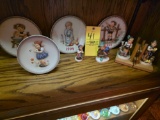 4 Hummel Plates, Bookends, Figures