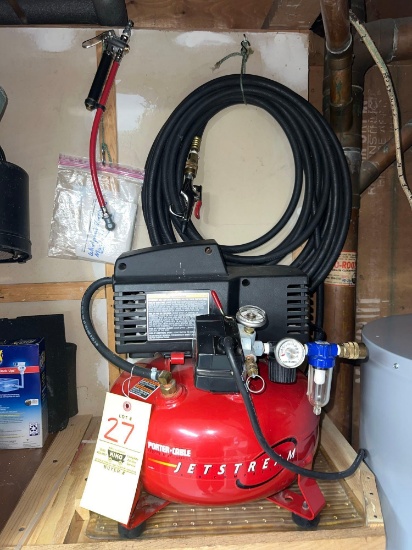 Porter Cable Jet Stream Air Compressor with Air Hose and Attachments
