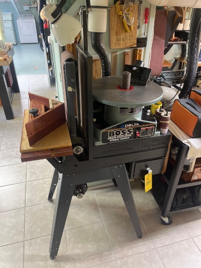 Delta Boss Bench Oscillating Spindle Sander with Belt Sander
