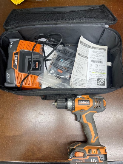 Ridgid Drill Driver with Charger and Extra Battery
