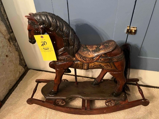 Hand painted wooden rocking horse