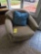 Round Upholsterd Tan Chair