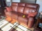 Flex steel leather power recliner sofa