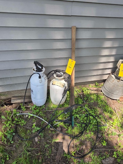 2 Sprayers, Pick Ax