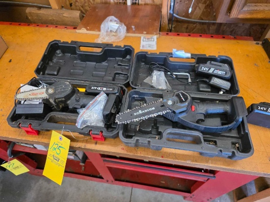 2 Small Battery Chain Saws