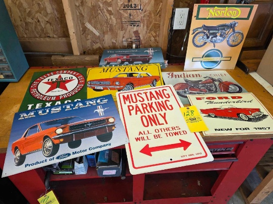 Tin Signs Mustang, Indian, Ford, Texaco