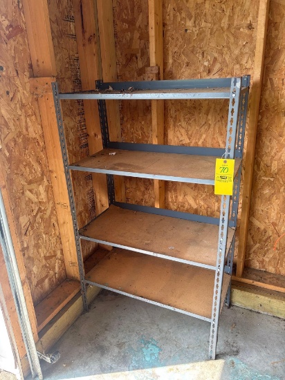 Gray metal adjustable shelf
