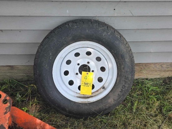 Trailer Tire On Wheel ST205/75D15