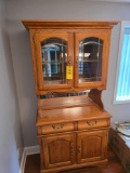 Oak China Cabinet 2 Pc
