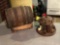 Small Whiskey Barrel and Pipe Stand