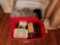 Two Totes Full of Purses and Hats