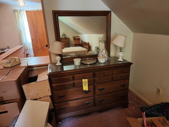 Six Drawer Dresser with Mirror - Contents Included
