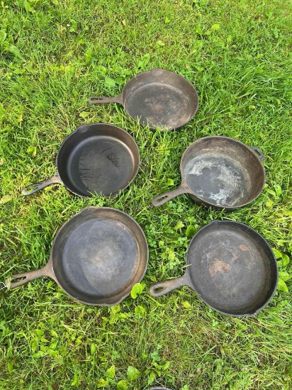 (5) Cast Iron Skillets