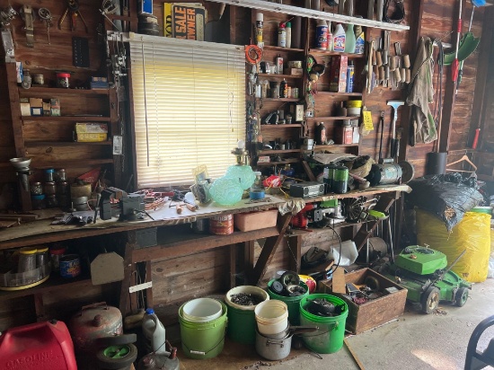 Contents on Workbench and Along Wall