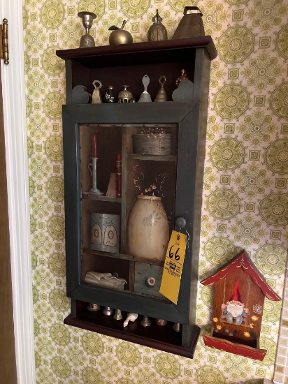 Primitive Wall Cabinet with Brass Bells