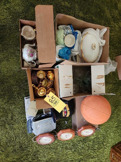 Tea Pot, Tea Set, Dish Set, Basketball, Alarm Clock, Thermometer, Barometer and Humidity Set
