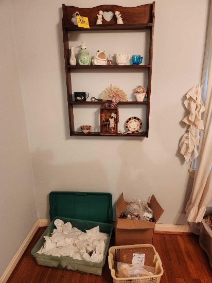 Wooden Shelf, Figurines
