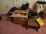 Sewing Chest, Assorted Rag Rug Yarn