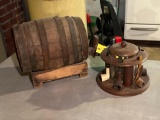 Small Whiskey Barrel and Pipe Stand