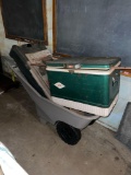 Yard Cart, Coleman Cooler, Shelf