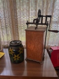 Vintage Butter Churn and Painted Crock
