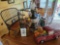 Doll chairs, lamp, ceramic truck