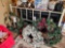 Wreaths, metal headboard