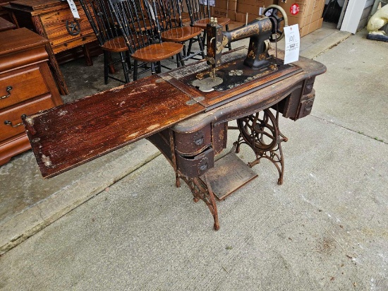 White treadle sewing machine