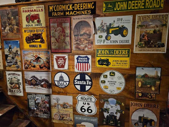 Large lot of tin signs