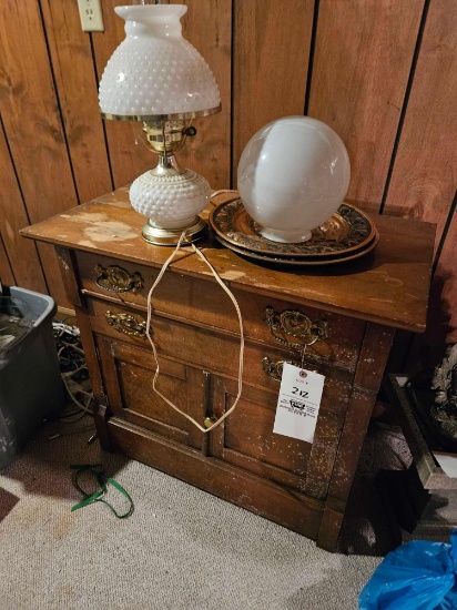Washstand, lamp