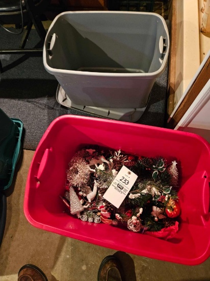 2 totes, holiday decor