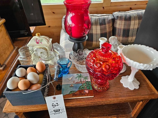 Glassware, decor eggs