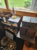 Stereo and Shelves with Contents