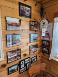 Car photos, birdhouse, signs