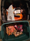 2 totes of Halloween decor