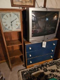 Chest, TV, clock