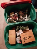 2 totes of holiday decor