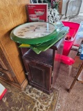 JD clock and signs, small stand