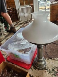 Milkglass lamp, pattern glass