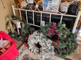 Wreaths, metal headboard