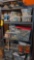Basement Storage Shelf Pink telephone, fruit crate and more