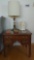 Century 3 drawer side table & brass lamp