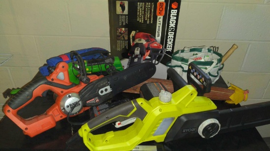 Ryobi & Black & Decker electric chainsaws